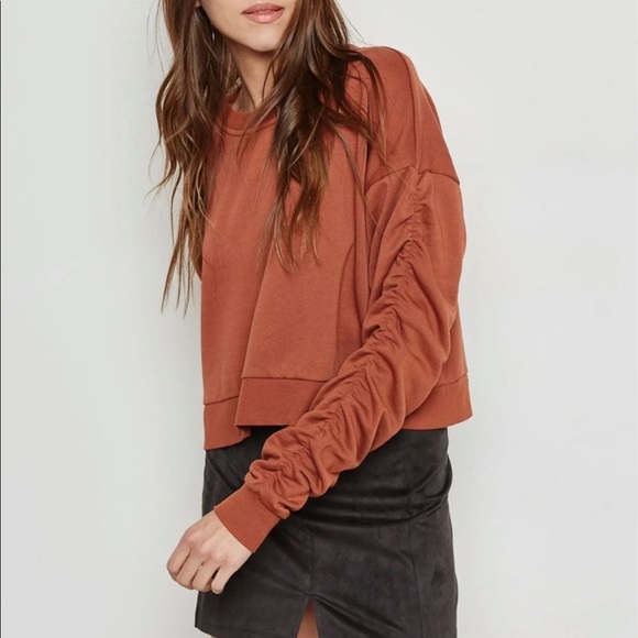 Forever 21 Lot of 2 Ruched Sleeve Sweatshirt & hoodie sweatshirt size XL - Picture 4 of 9